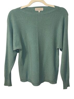 Bianco & Blu Cashmere Wool Blend Sweater Thin Knit Women’s Medium Sage Green